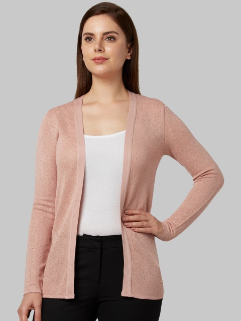 

Park Avenue Woman Women Pink Solid Front-Open Sweater