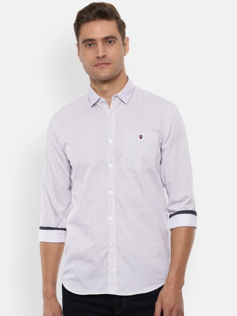 

Louis Philippe Jeans Men White Slim Fit Printed Casual Shirt