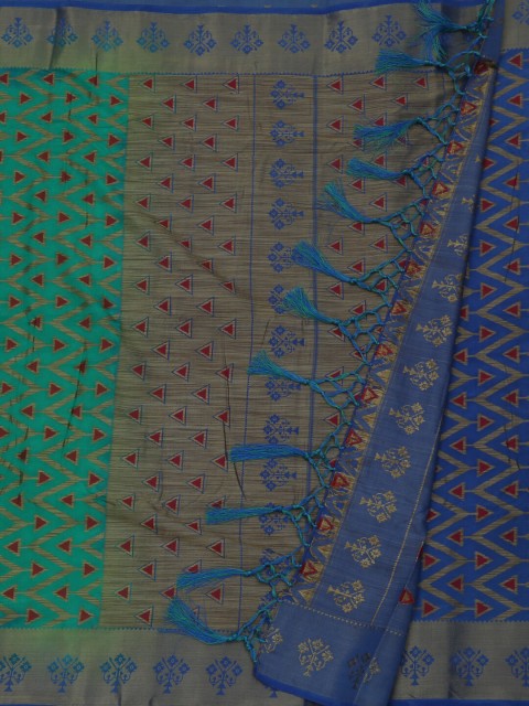 

Pothys Green Woven Design Jute Silk Saree