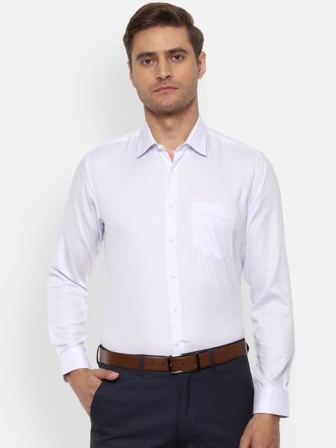 

Van Heusen Men White Slim Fit Self Design Formal Shirt