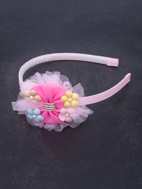 

Golden Peacock Pink Embellished Hairband