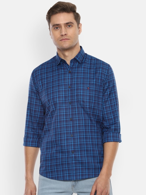 

Louis Philippe Sport Men Blue Slim Fit Checked Casual Shirt