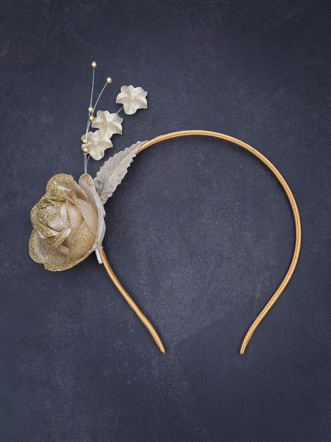 

Golden Peacock Gold-Toned Embellished Hairband