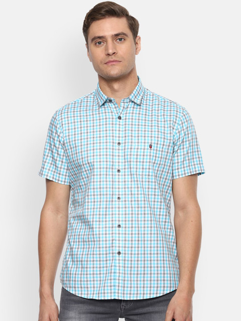 

Louis Philippe Sport Men Blue & White Slim Fit Checked Casual Shirt