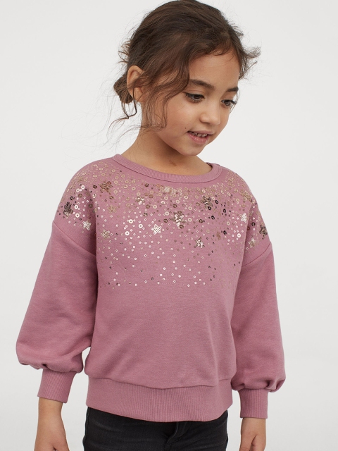 

H&M Girls Pink Sequinned Sweatshirt