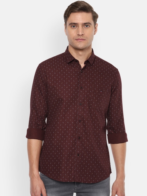 

Louis Philippe Sport Men Maroon & White Slim Fit Printed Casual Shirt