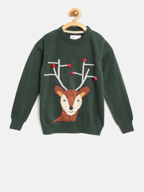 

Cherry Crumble Boys Olive Green Printed Sweatshirt