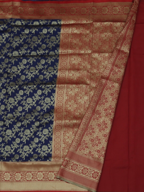 

Pothys Navy Blue & Maroon Jute Silk Woven Design Saree