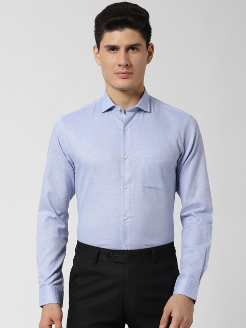 

Peter England Men Blue Slim Fit Self Design Formal Shirt
