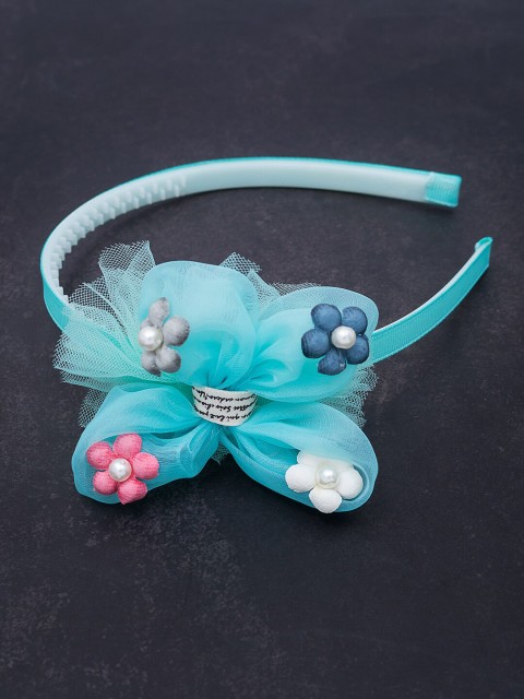 

Golden Peacock Blue Embellished Hairband