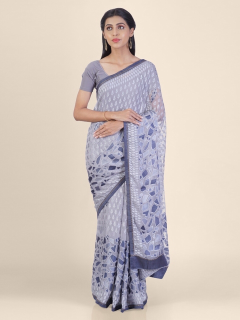 

Hastakala Grey Woven Design Brasso Saree