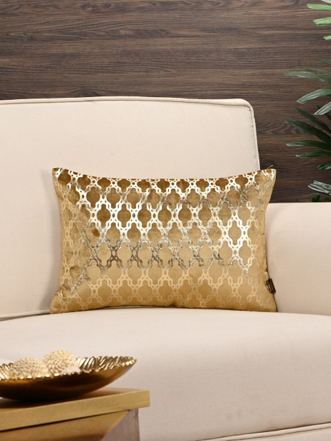 

Pure Home and Living Gold-Coloured Single Self Design Rectangular Cushion Cover