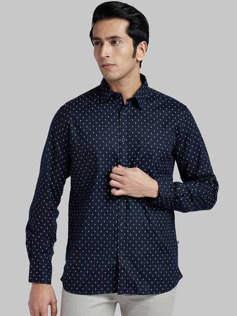 

Parx Men Blue Slim Fit Printed Casual Shirt