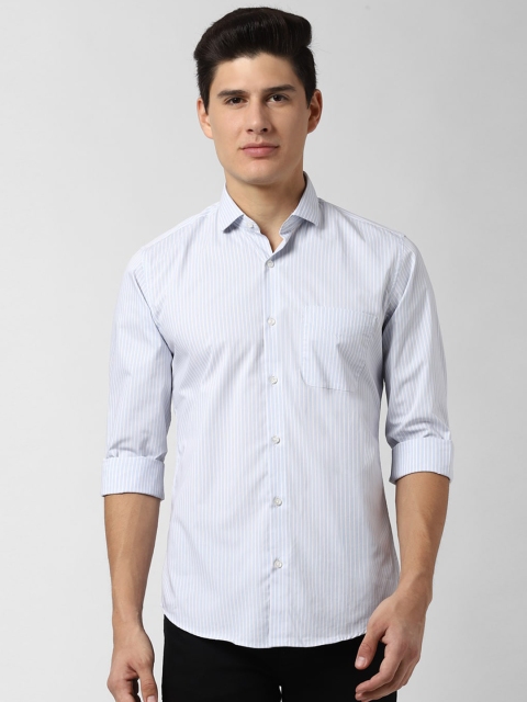 

Peter England Men Blue & White Slim Fit Striped Casual Shirt