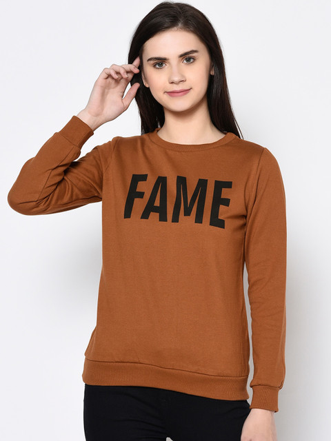 

Rigo Women Brown Printed Sweatshirt