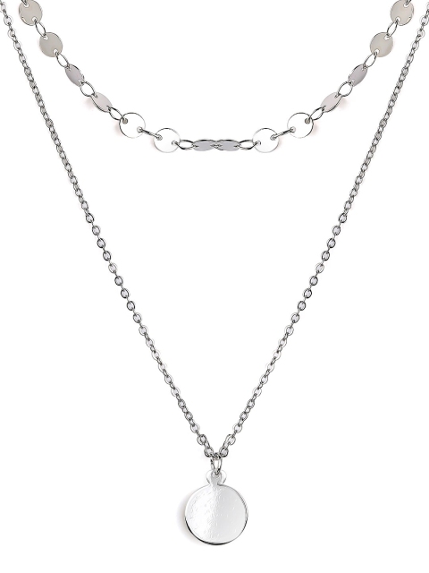 

Tokyo Talkies X Rubans Silver Plated Handcrafted Layered Pendant with Chain
