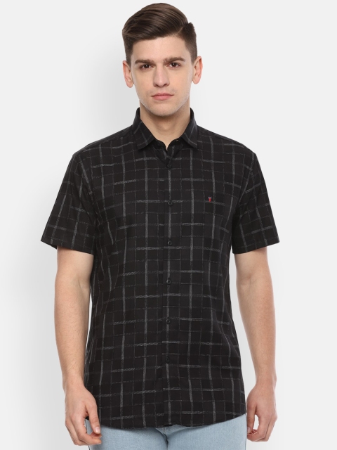 

Louis Philippe Jeans Men Black Slim Fit Printed Casual Shirt