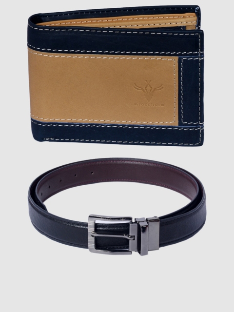 

Krosshorn Men Tan Brown & Black Accessory Gift Set
