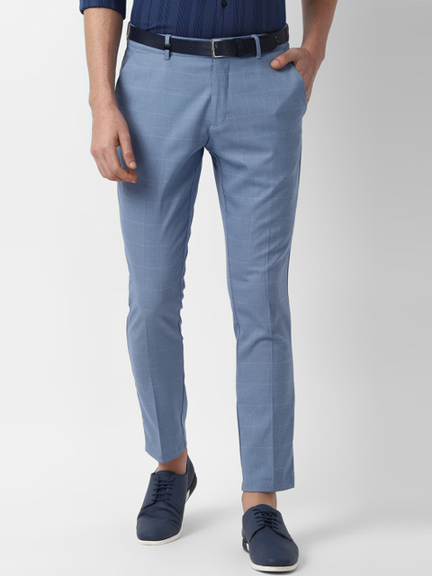 

Louis Philippe Sport Men Blue Slim Fit Self Design Regular Trousers