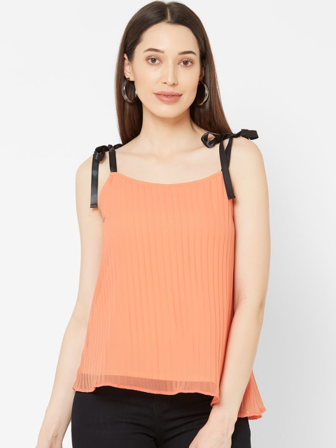 

MISH Women Orange Solid A-Line Top