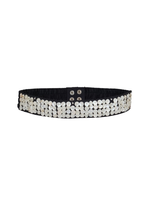 

Diwaah Women Black & Silver-Toned Embellished Belt