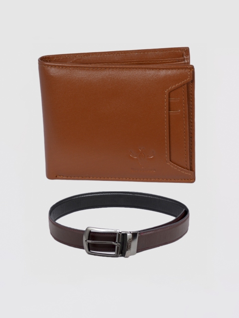

Krosshorn Men Tan Brown & Brown Leather Accessory Gift Set