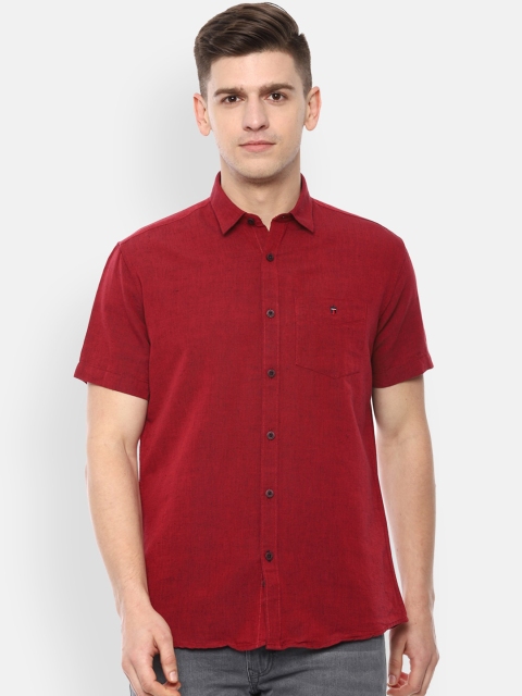 

Louis Philippe Sport Men Red Slim Fit Self Design Casual Shirt