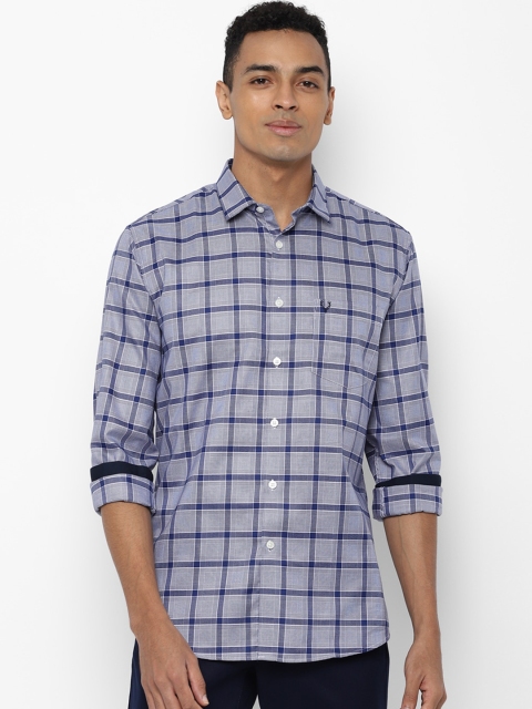 Allen Solly Men Blue Slim Fit Checked Casual Shirt