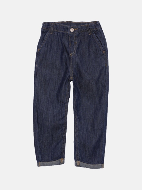 

Aomi Boys Navy Blue Regular Fit Solid Regular Trousers