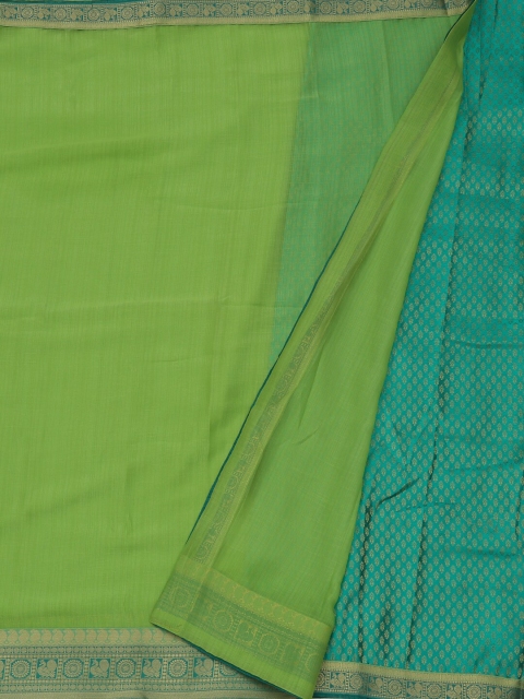 

Pothys Green Solid Poly Georgette Saree