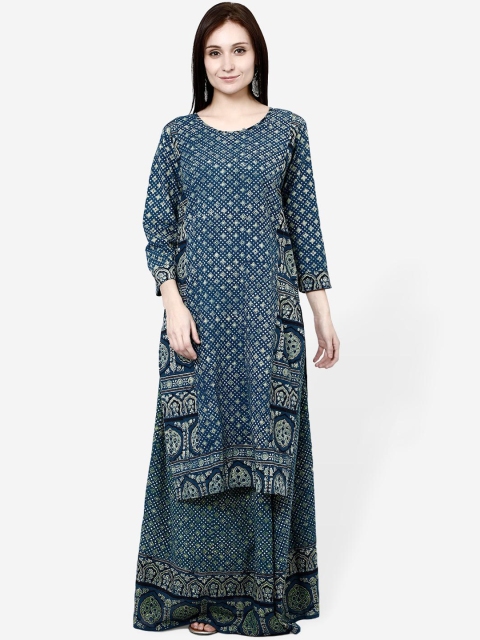 

Molcha Women Blue Printed Anarkali Kurta