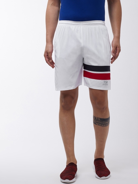 

Masch Sports Men White Striped Regular Fit Regular Shorts
