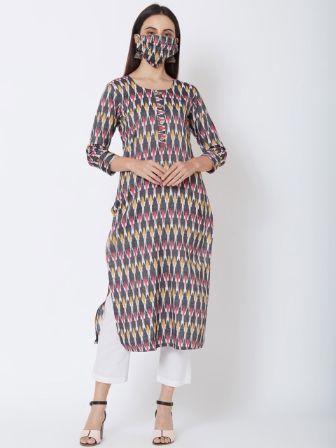 

FASHOR Women Multicoloured Printed Straight Kurta, Multi