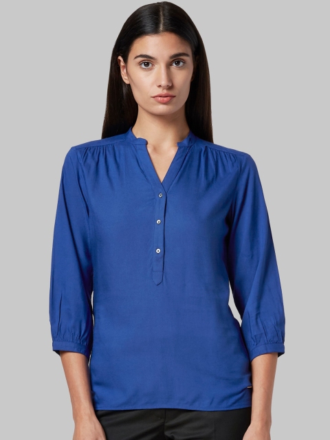

Park Avenue Woman Women Blue Solid Top