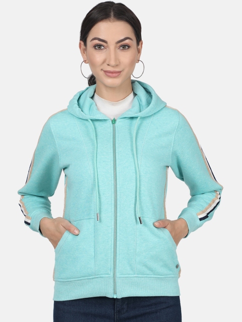 

Monte Carlo Women Blue Solid Hooded Sweatshirt