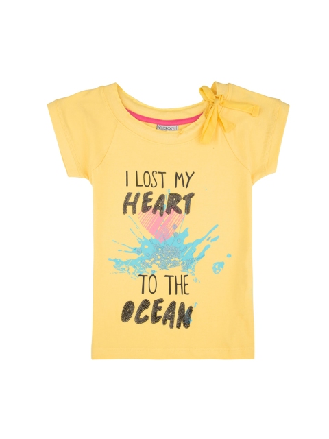 

Cherokee Girls Yellow Printed Top