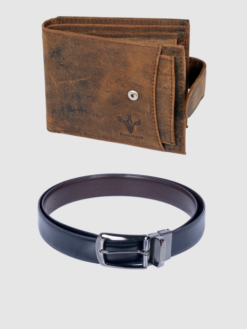 

Krosshorn Men Tan Brown & Black Accessory Gift Set
