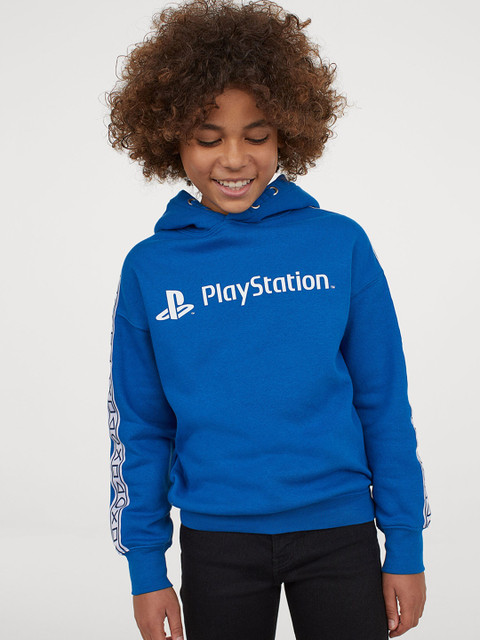 

H&M Boys Blue Printed Hoodie