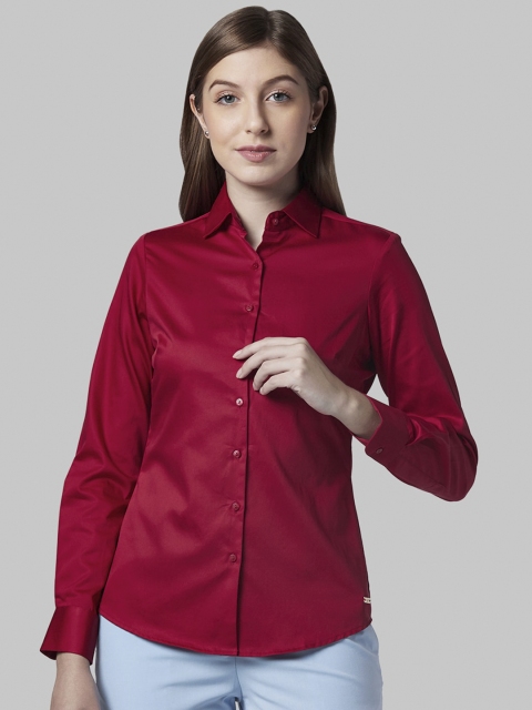 

Park Avenue Woman Women Red Regular Fit Solid Casual Shirt