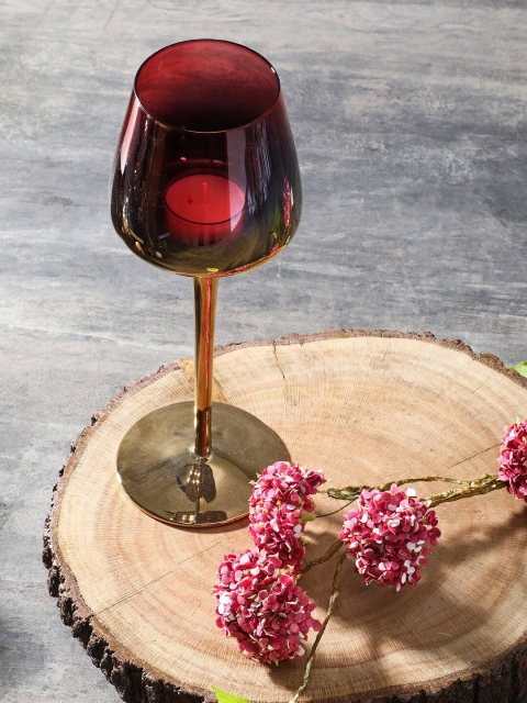 

Pure Home and Living Red Stem Candle Holder