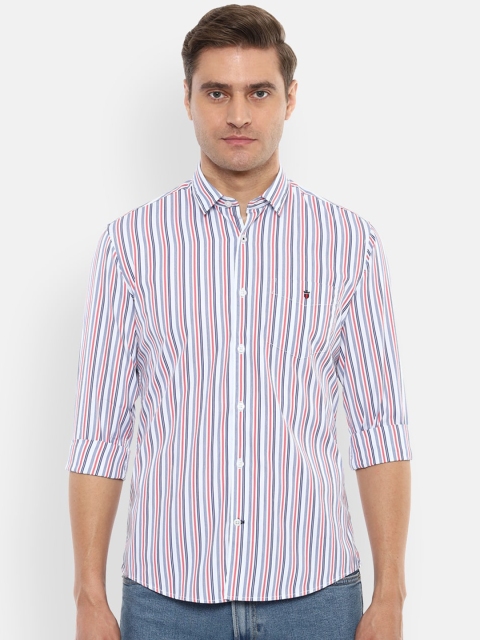 

Louis Philippe Sport Men Pink & White Slim Fit Striped Casual Shirt