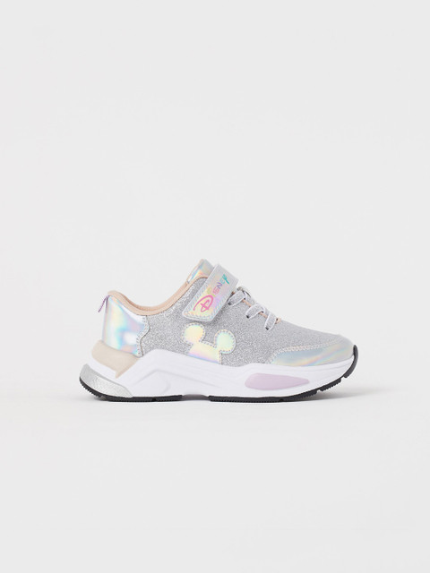 

H&M Girls Silver-Toned Printed Trainers