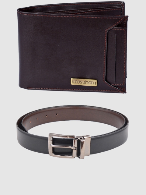 

Krosshorn Men Coffee Brown Belt & Wallet Gift Combo
