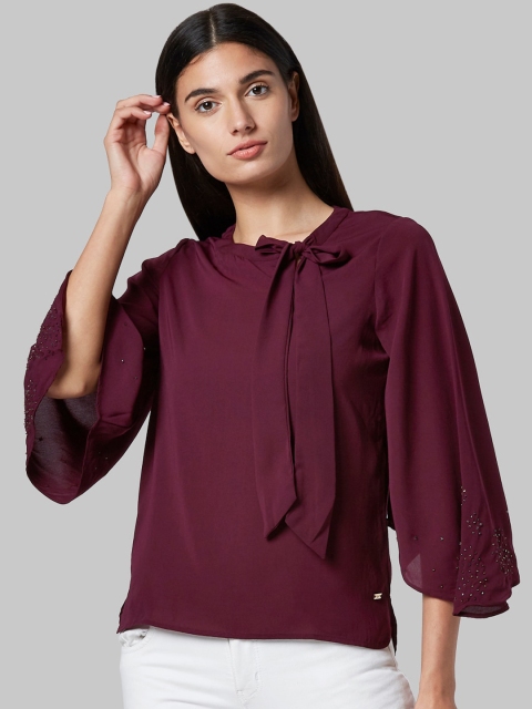 

Park Avenue Woman Women Burgundy Solid Top
