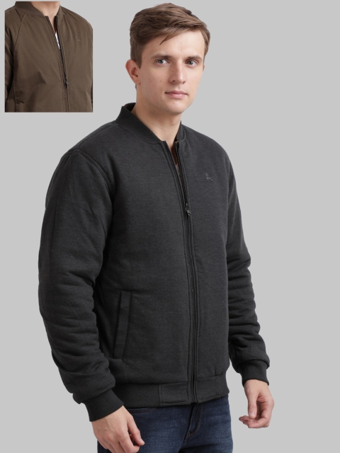 

Parx Men Brown Solid Reversible Bomber Jacket