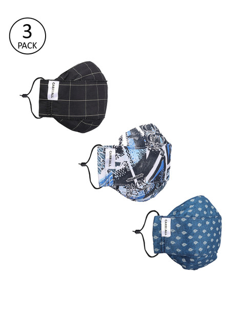 

CARRIALL Unisex 3 Pcs Assorted Reusable Washable 3-Ply Cloth Masks