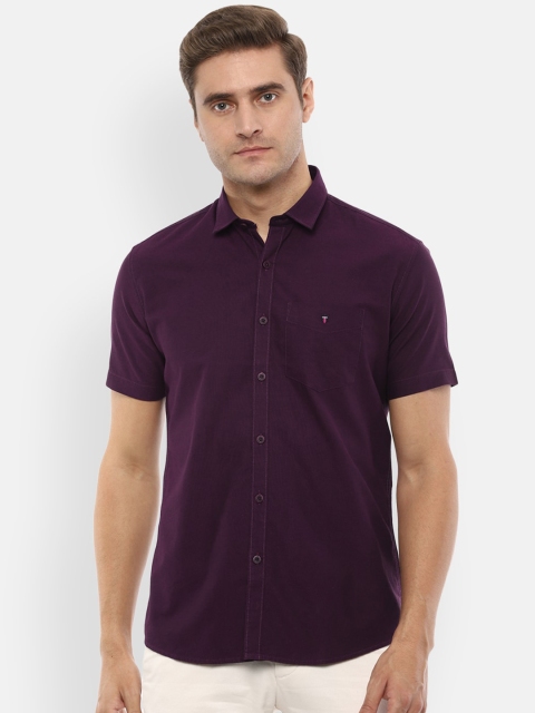 

Louis Philippe Sport Men Purple Slim Fit Solid Casual Shirt