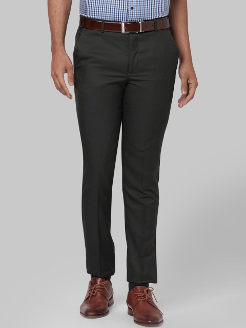 

Park Avenue Men Green Regular Fit Solid Formal Trousers