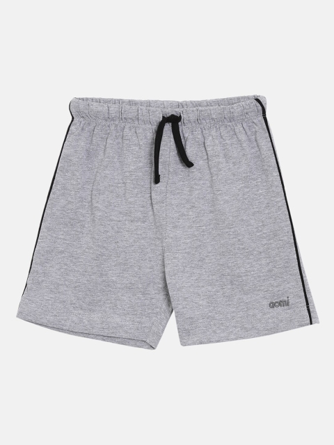 

Aomi Boys Grey Melange Solid Regular Fit Regular Shorts