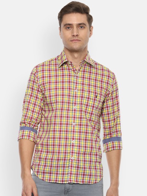 

Louis Philippe Sport Men Yellow & Red Slim Fit Checked Casual Shirt